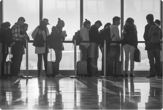 Travelers waiting at LAX